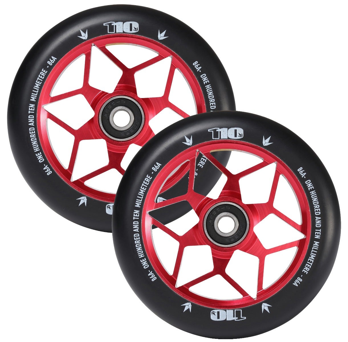 Blunt Envy Diamond Scooter Wheel Pair - 110mm x 24mm - Black Red
