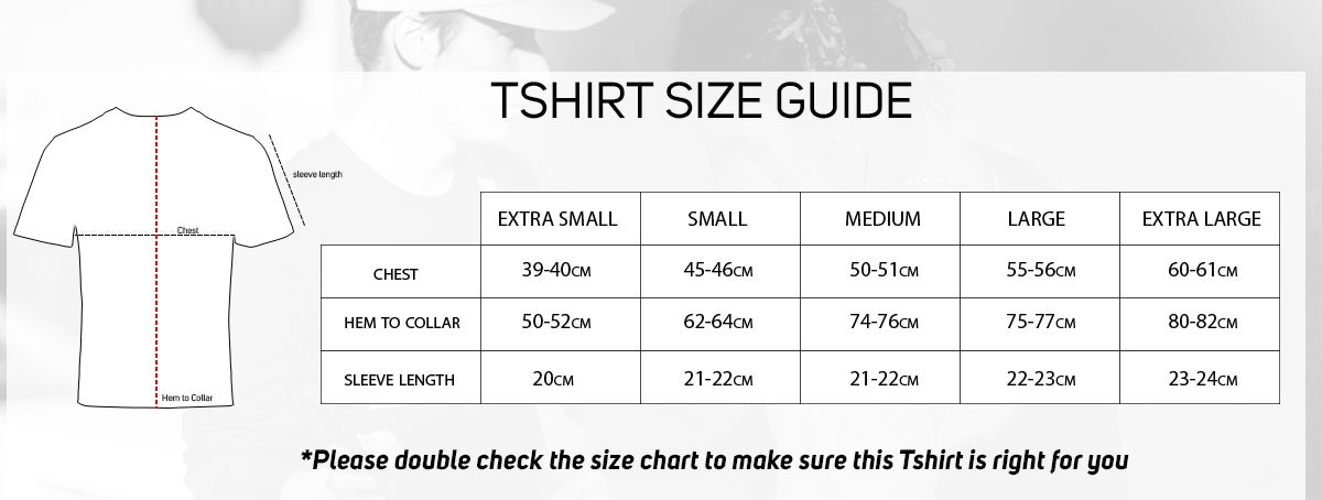 TShirt Size guide